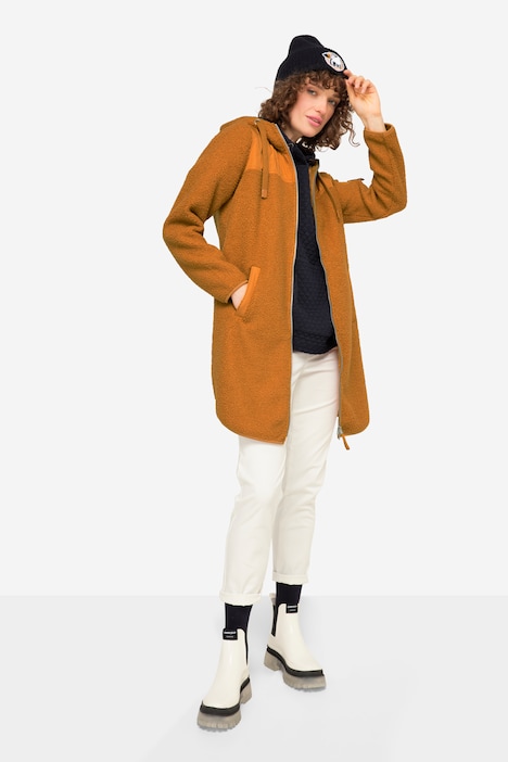 Hoodie-Jacke, Teddyfleece, Kapuze, Langarm, OEKO-TEX