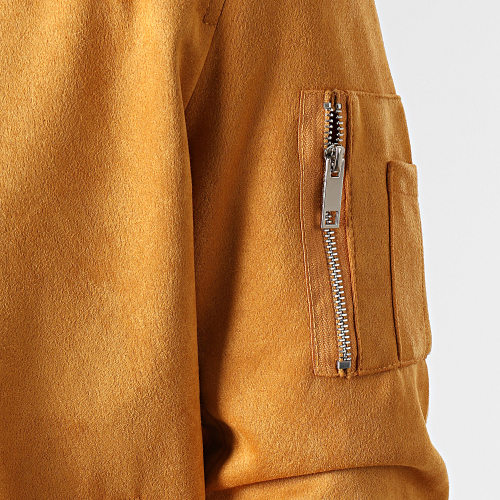 Veste Bomber Suédine Jaune Moutarde