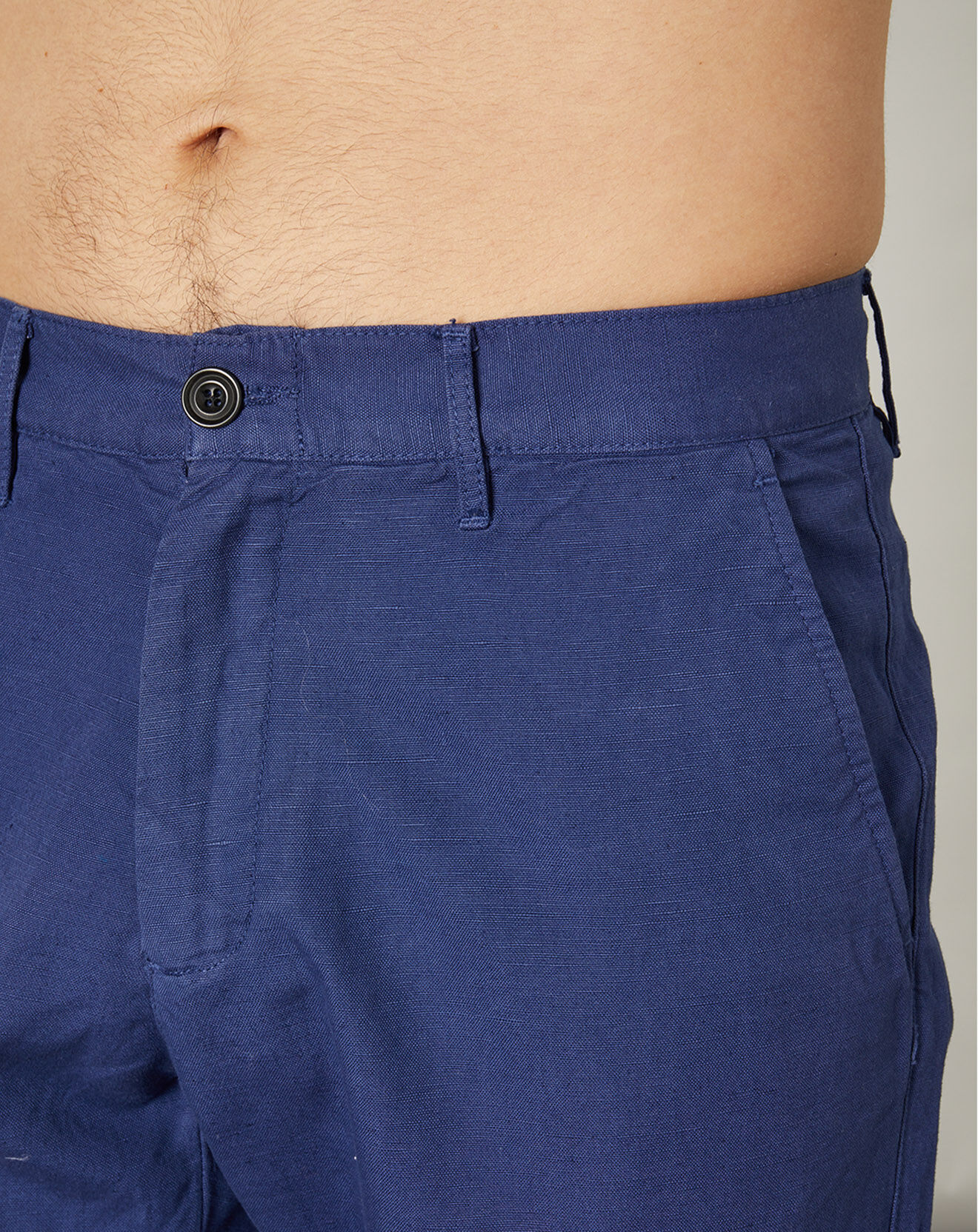 Hartford Pantalon en Coton & Lin Tyron indigo