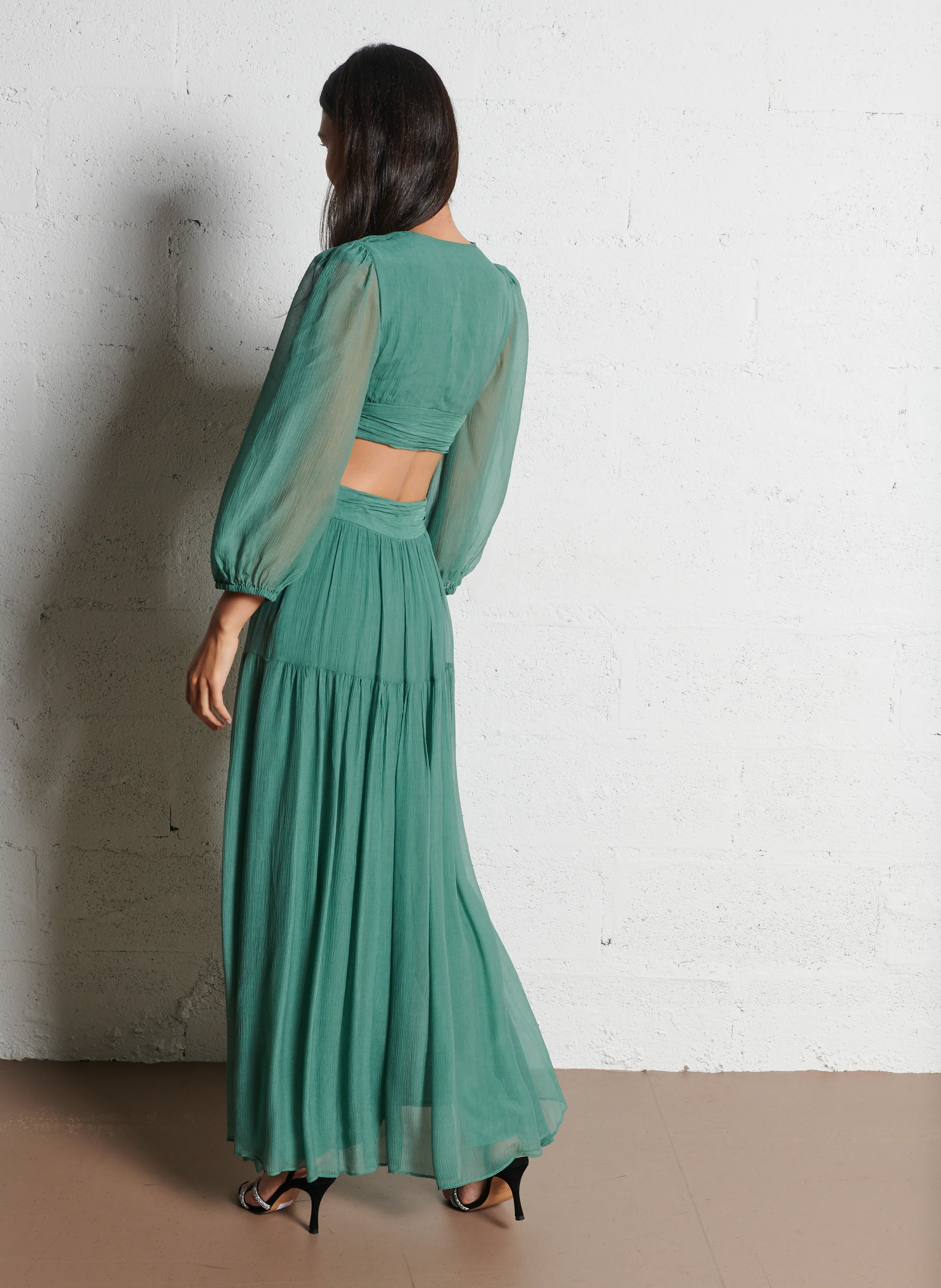 HARRY - Robe longue col V | Vert