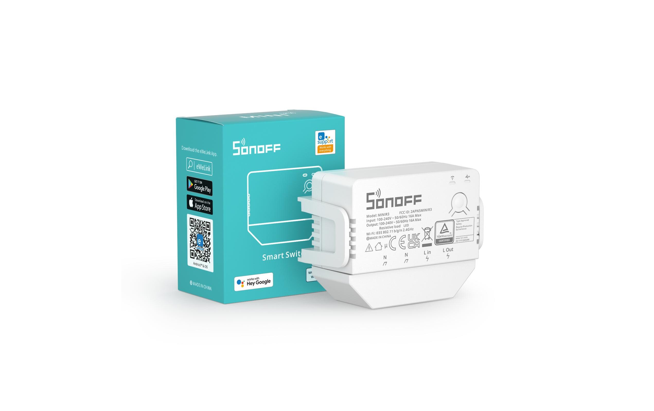 WLAN-Schaltaktor MINIR3, 1-fach, 230 V 16 A WeissEWeLink-Remote Gateway