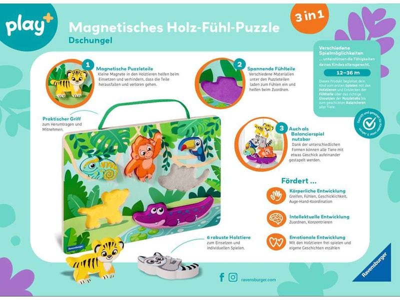 play  Magnetisches Holz-Fühl-Puzzle: Dschungel Holz-Puzzle und Balancierspiel in einem