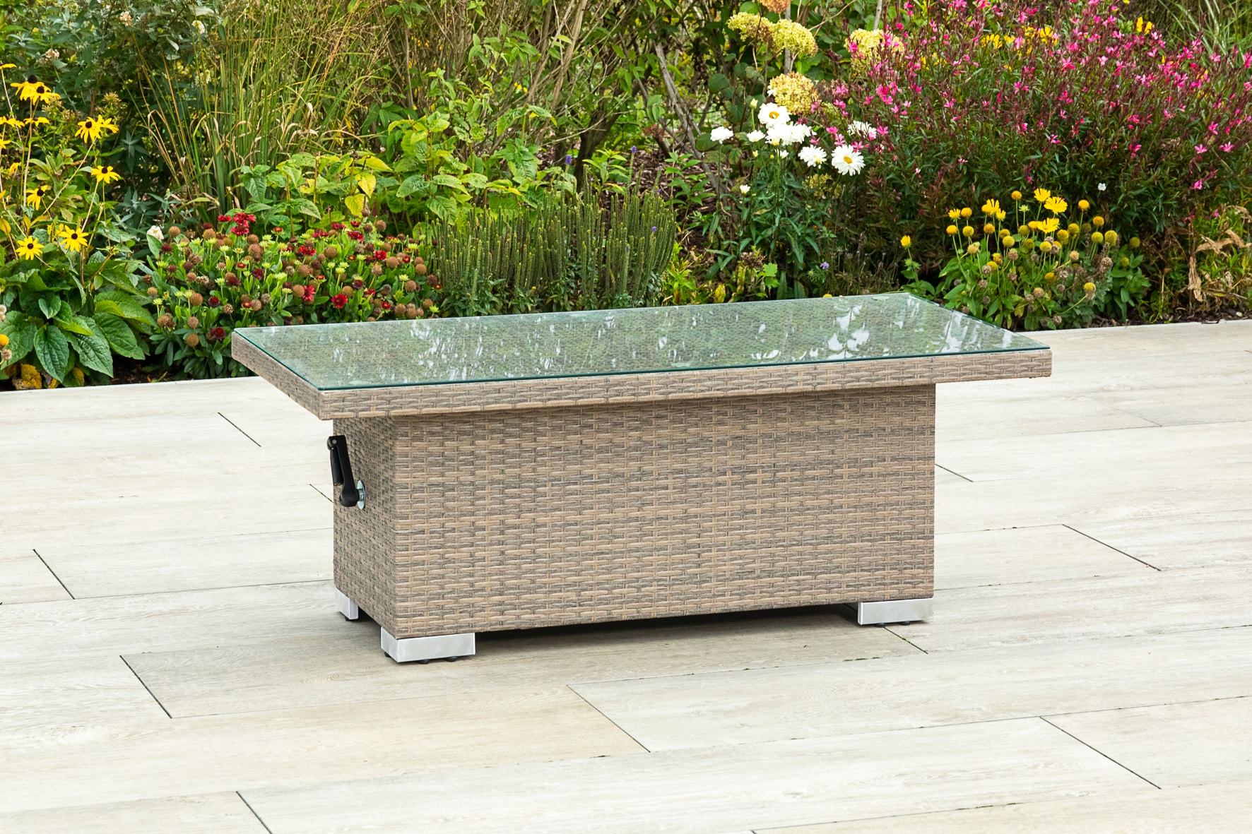 Merxx Bellante Gartentisch höhenverstellbar 4 Personen mit Sicherheitsglasplatte