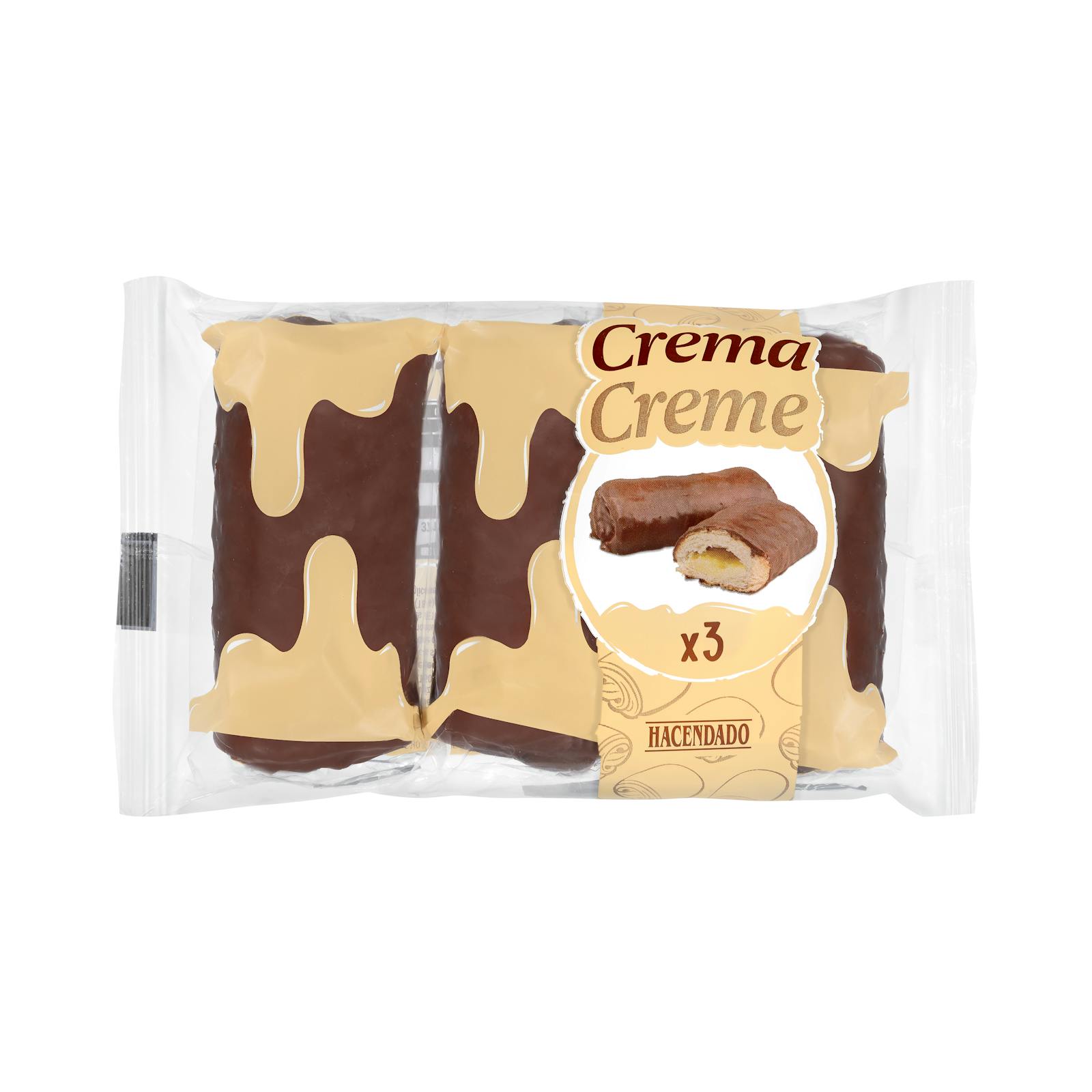 Pâte feuilletée fourrée à la crème vanille Hacendado enrobée de cacao