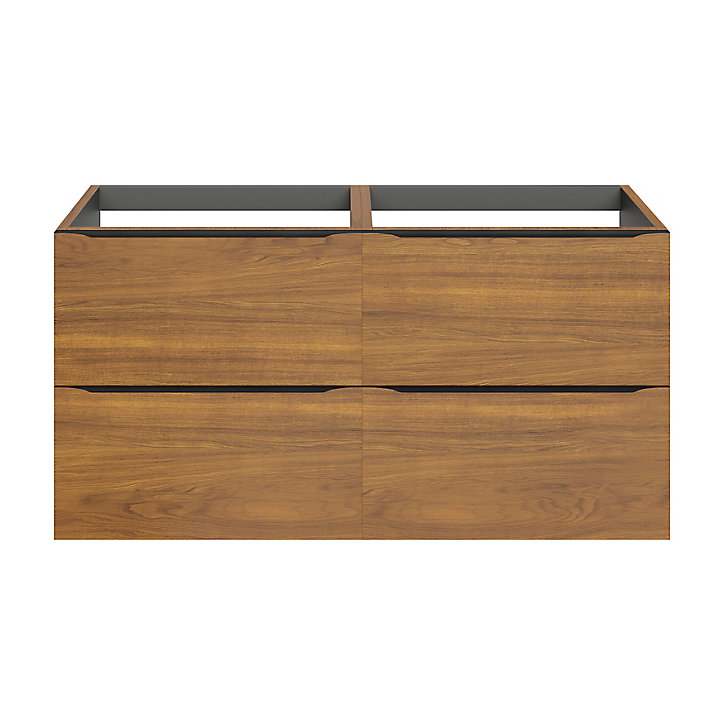 Meuble sous vasque à suspendre GoodHome Imandra décor noyer L. 120 x H. 60 x P. 45 cm