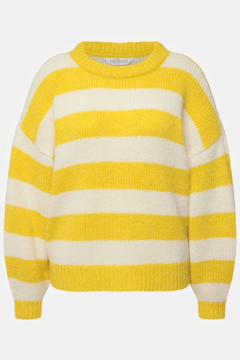 Pullover, oversized, Blockstreifen, Rundhals, Langarm