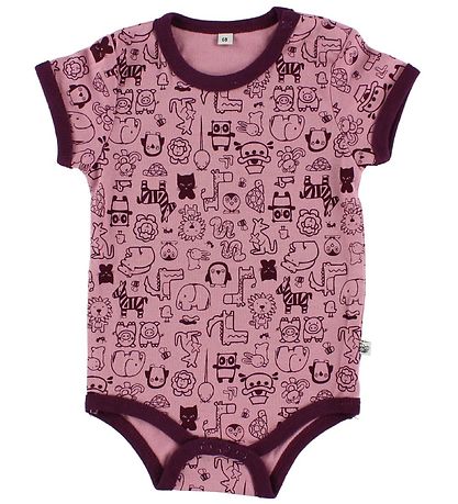 Pippi Baby Bodies k/ä - 4er-Pack - Rosa/Lila m. Muster