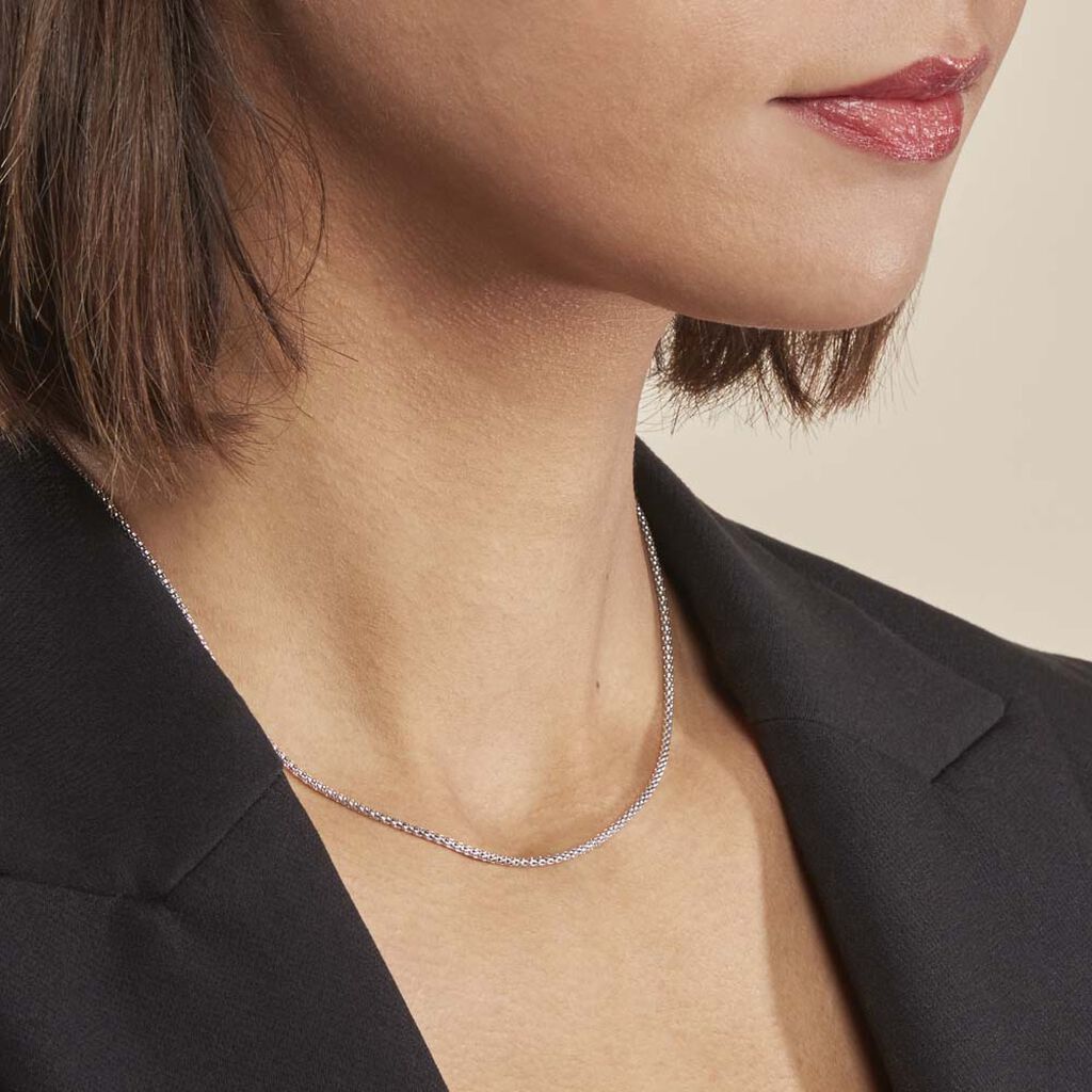 Collier Nahila Argent Blanc