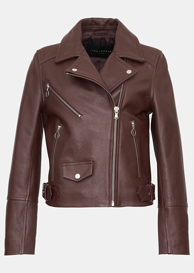Veste Voguebordeaux en cuir