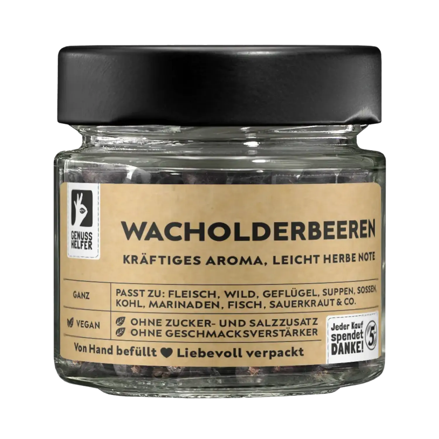 Wacholderbeeren, ganz, im Glas