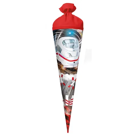 Roth Schultüte Schnellzug mit Filzverschluss und Folie, 70 cm, rund