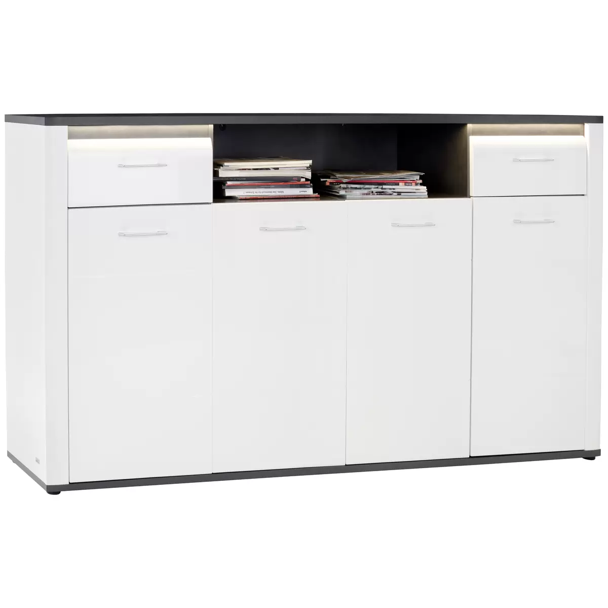 Highboard Alassio weiss,grau