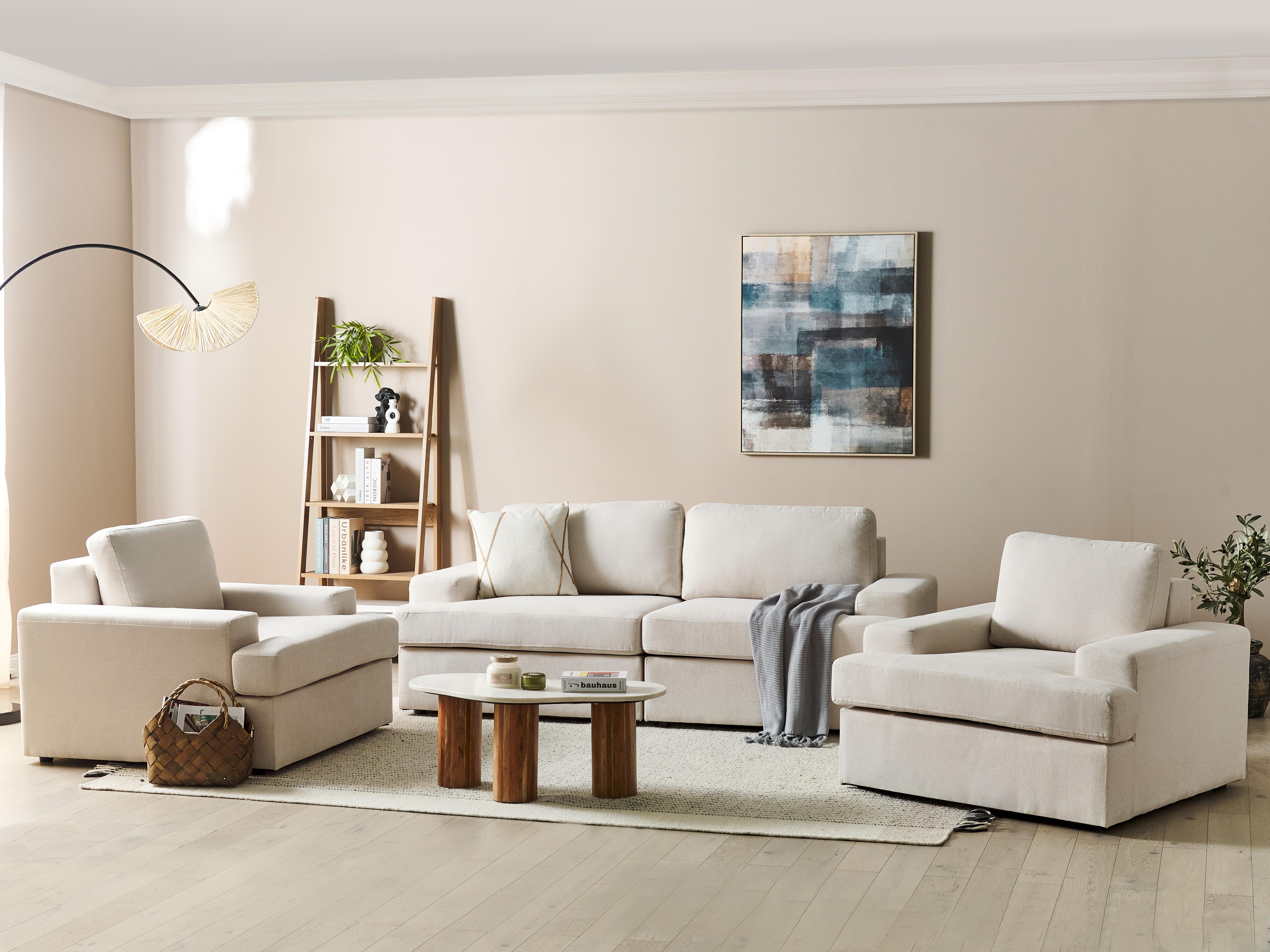 Bankenset 5-zits ALLA Stof Lichtbeige