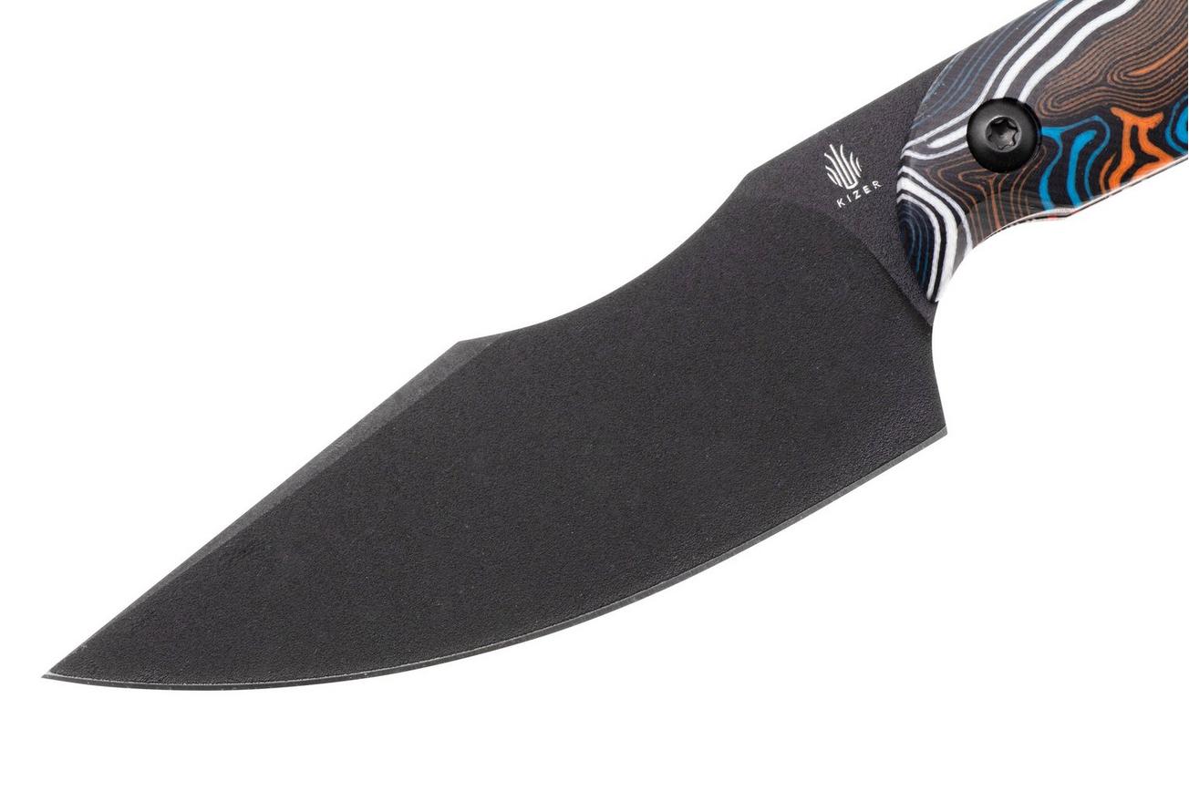 Kizer Harpoon Mini 1040S6 Black CPM 3V, G-Mascus, vaststaand mes, Maverick Customs design