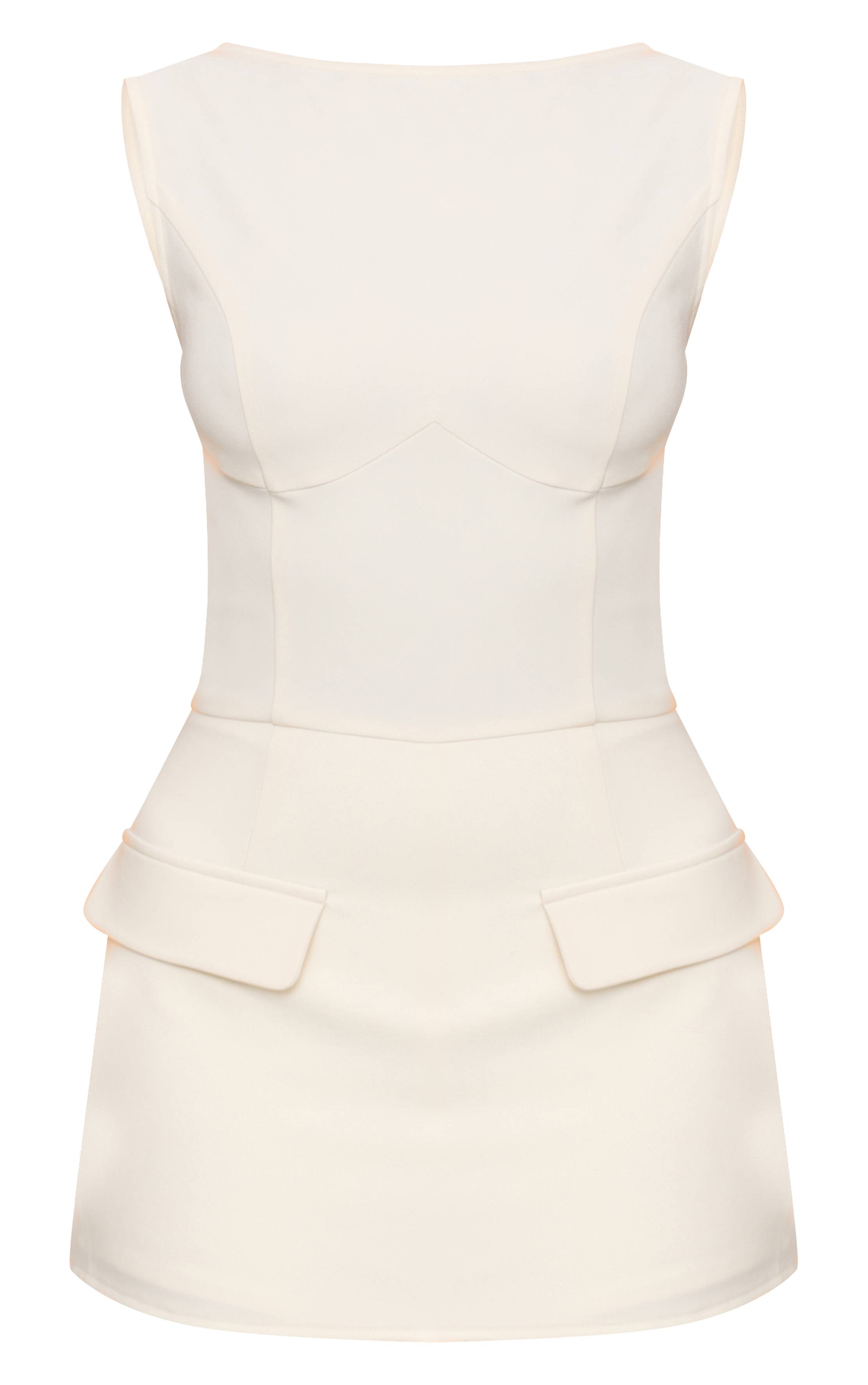 Citron Combi-short Jupe-short Sans Manches Avec Détail De Poches En Tissu Tissé