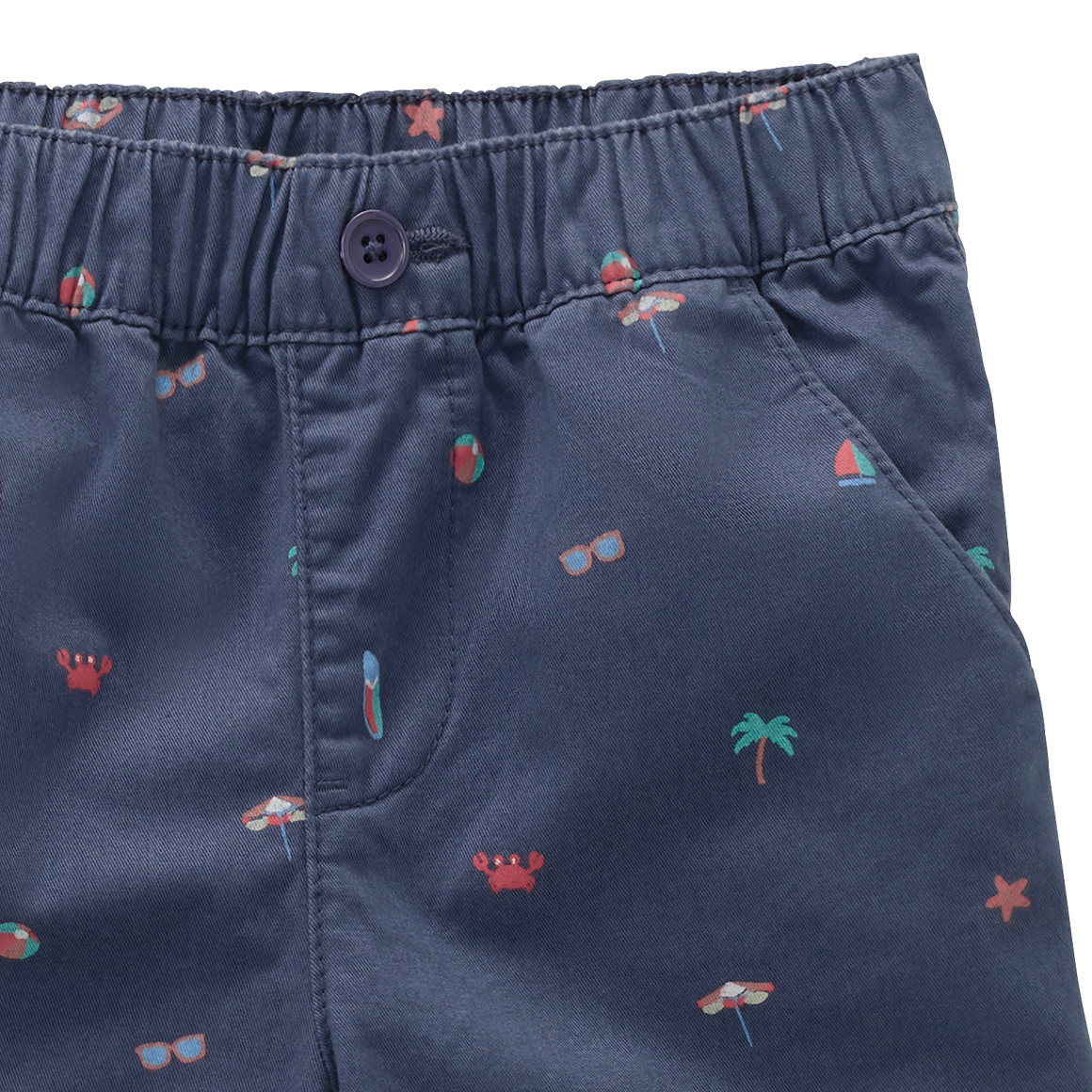 Topolino Jungen Bermuda-Shorts mit Strand-Motiven dunkelblau