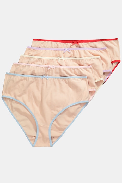 Midislips, 5er-Pack, farbige Kanten