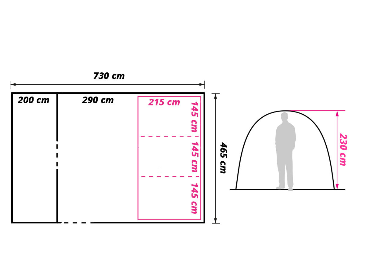 Obelink Hudson 6 Poly Easy Air CoolDark tunneltent