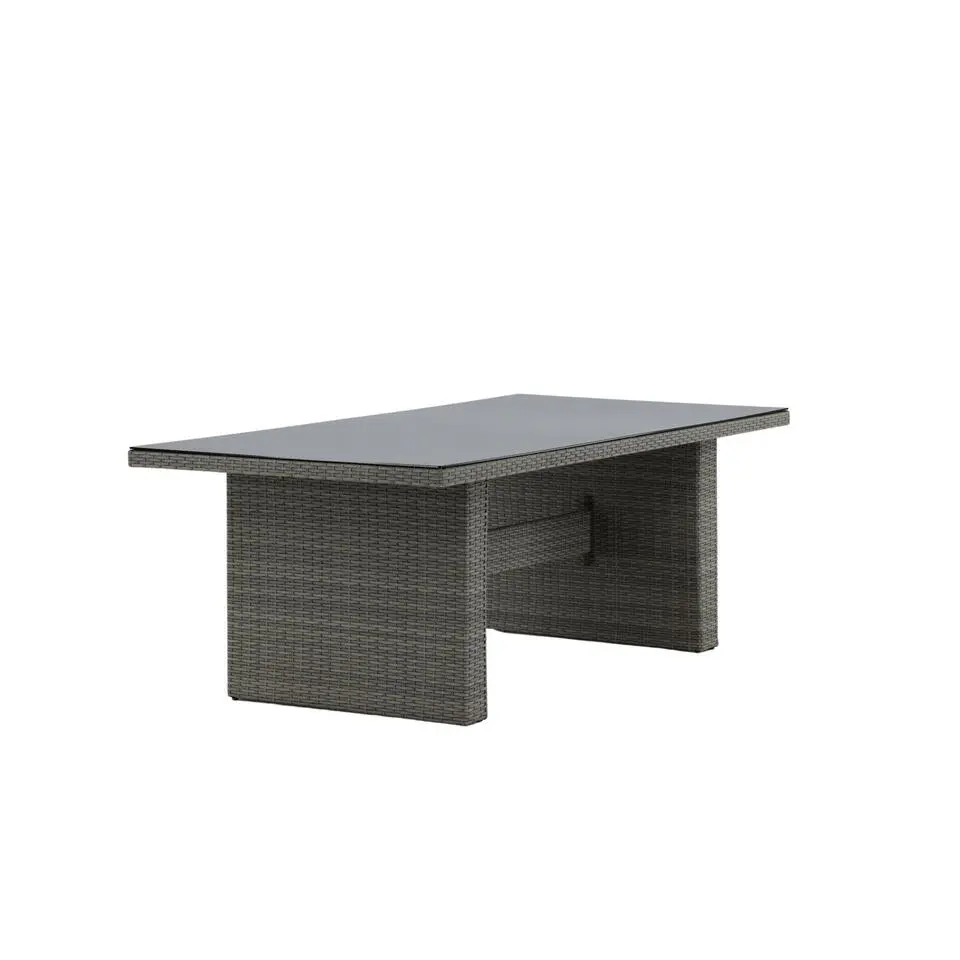 Tuintafel Grijs Wicker/Glas - 200x100x74cm - Padova