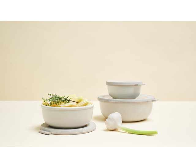 Mepal Rektangulær skål m/låg Nordic white