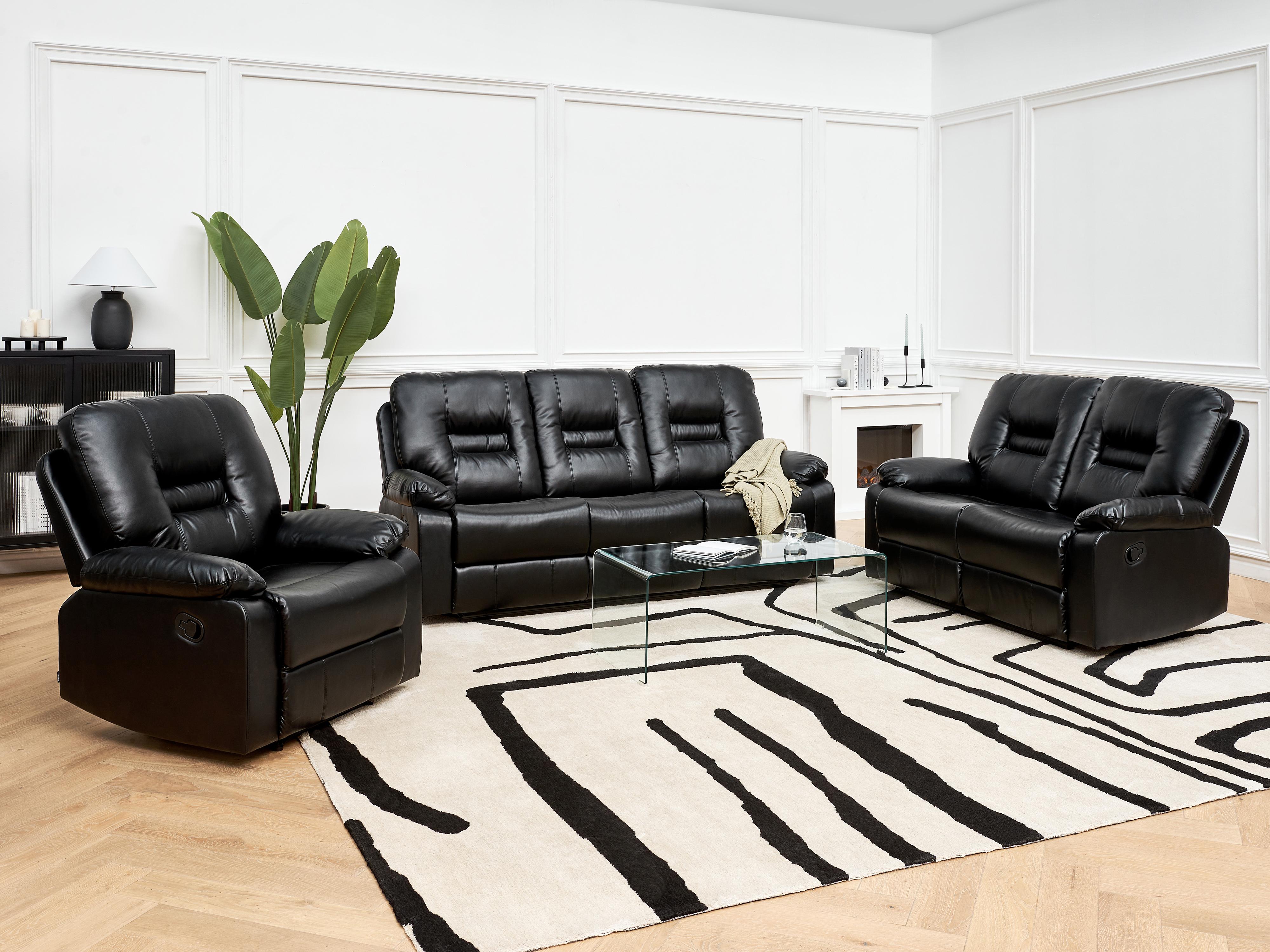 Relaxfauteuil BERGEN inclusief voetensteun Kunstleer Zwart