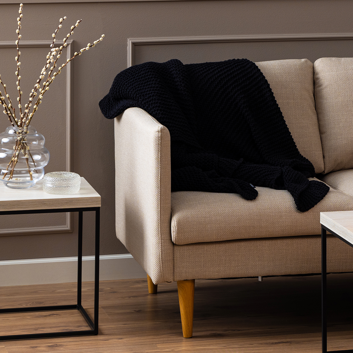 Hoekbank Jelle 2-zits - met verstelbare chaise longue Beige