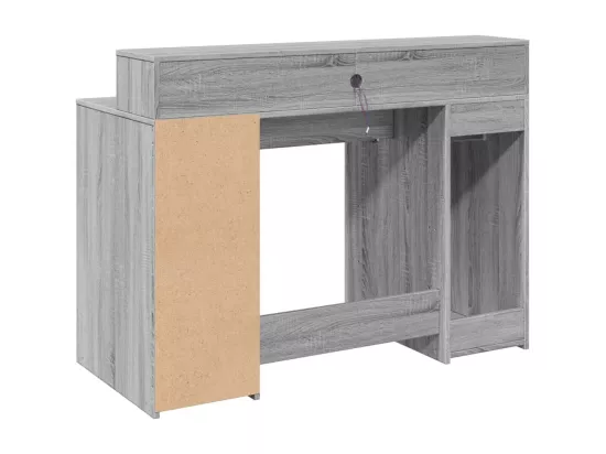 Bureau et lumières LED sonoma gris 120x55x91cm bois ingénierie