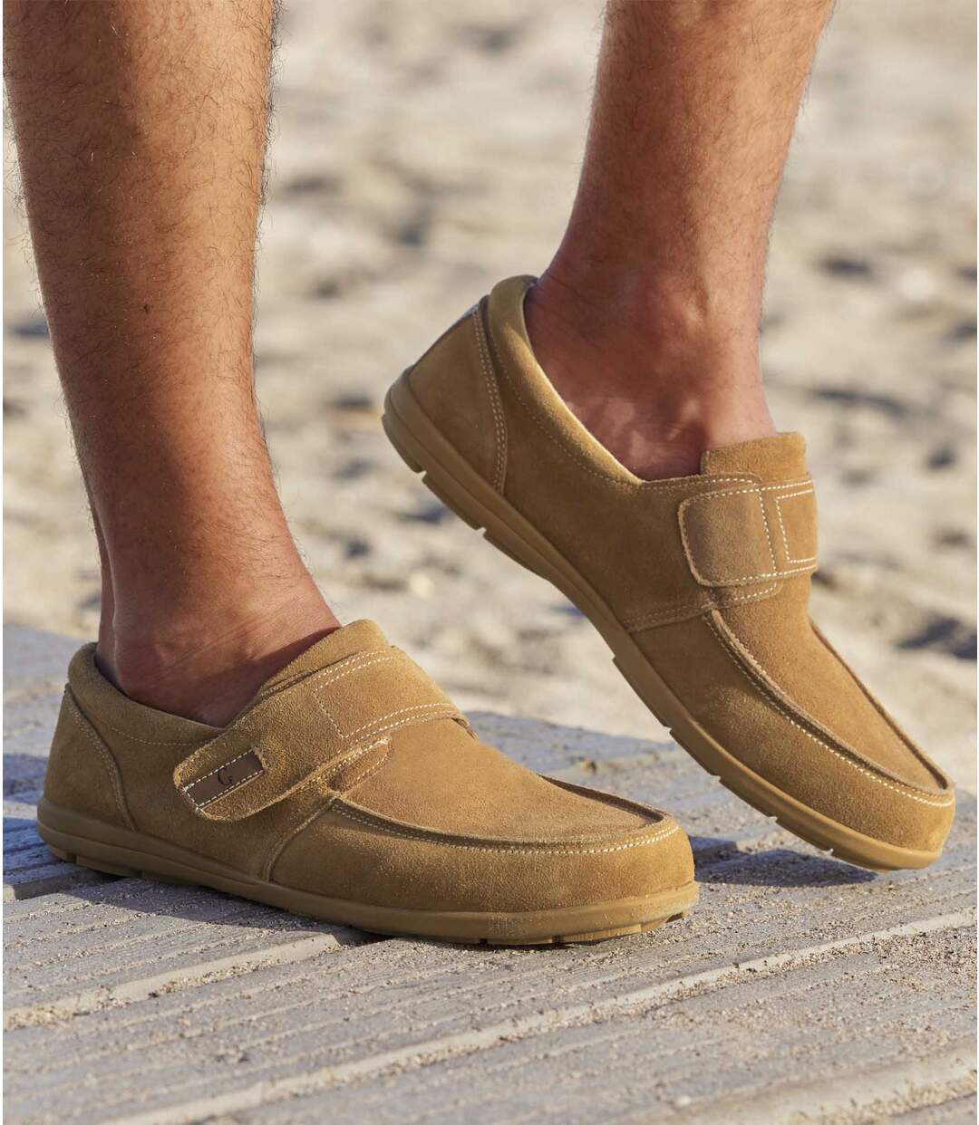 Mocassins Scratchés en Croûte de Cuir