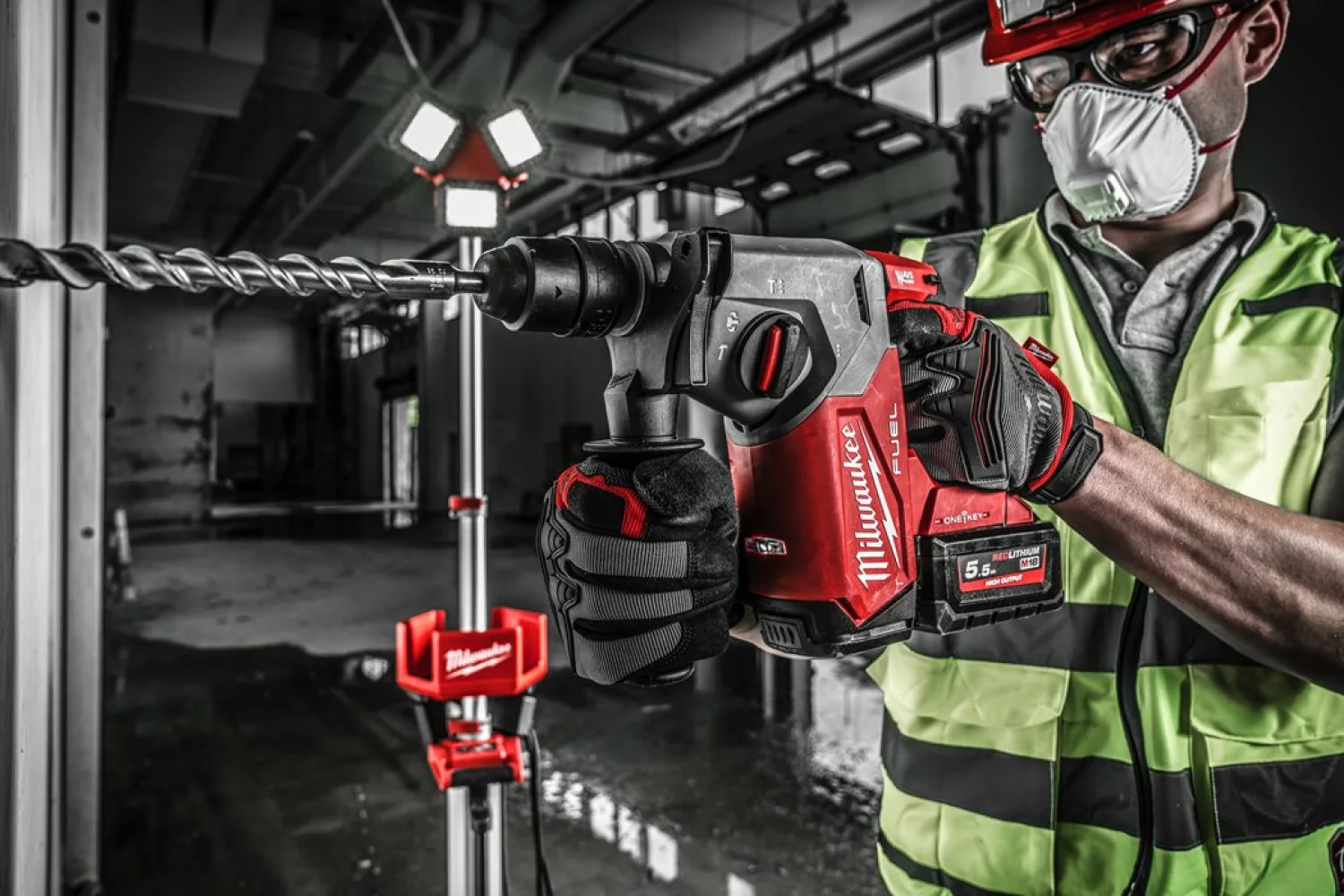 Milwaukee M18 ONEFHX-0X 18V Li-ion Accu SDS-plus boorhamer body Met ONE-KEY Systeem in HD Box