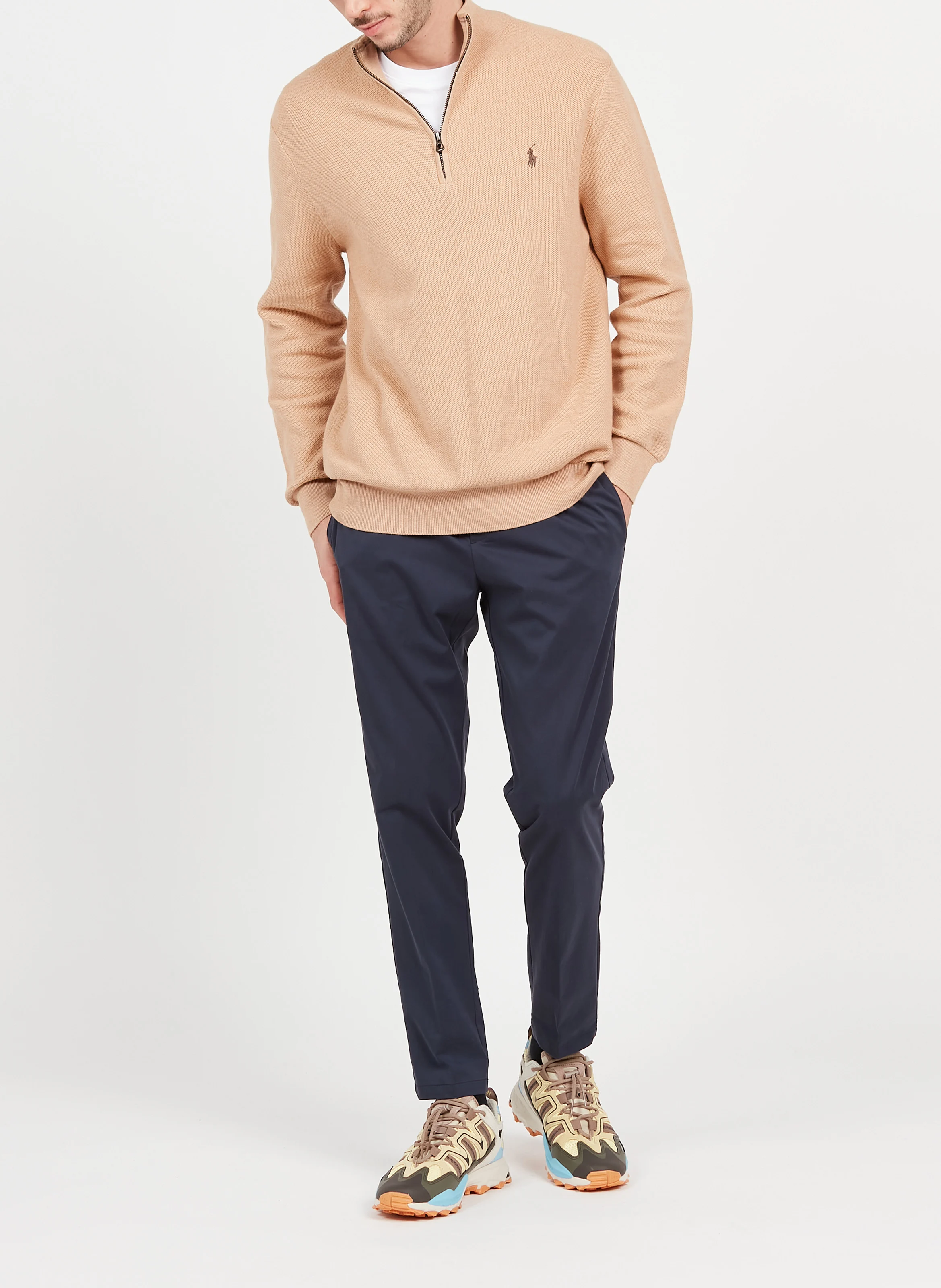 SMITHY - Pantalon droit en coton mélangé| Bleu