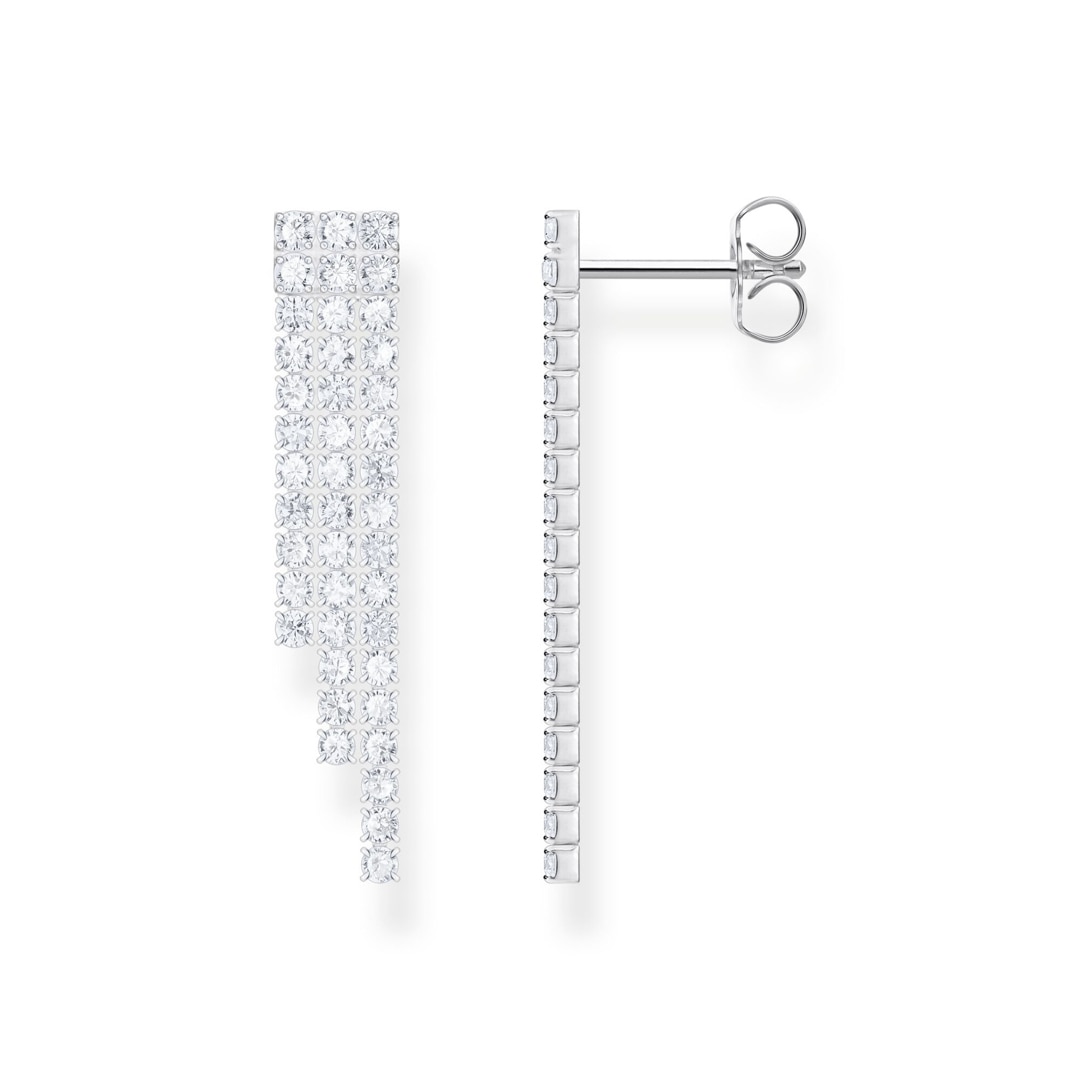 Thomas Sabo Sparkling White Wasserfall-Ohrringe mit weissen Steinen Silber