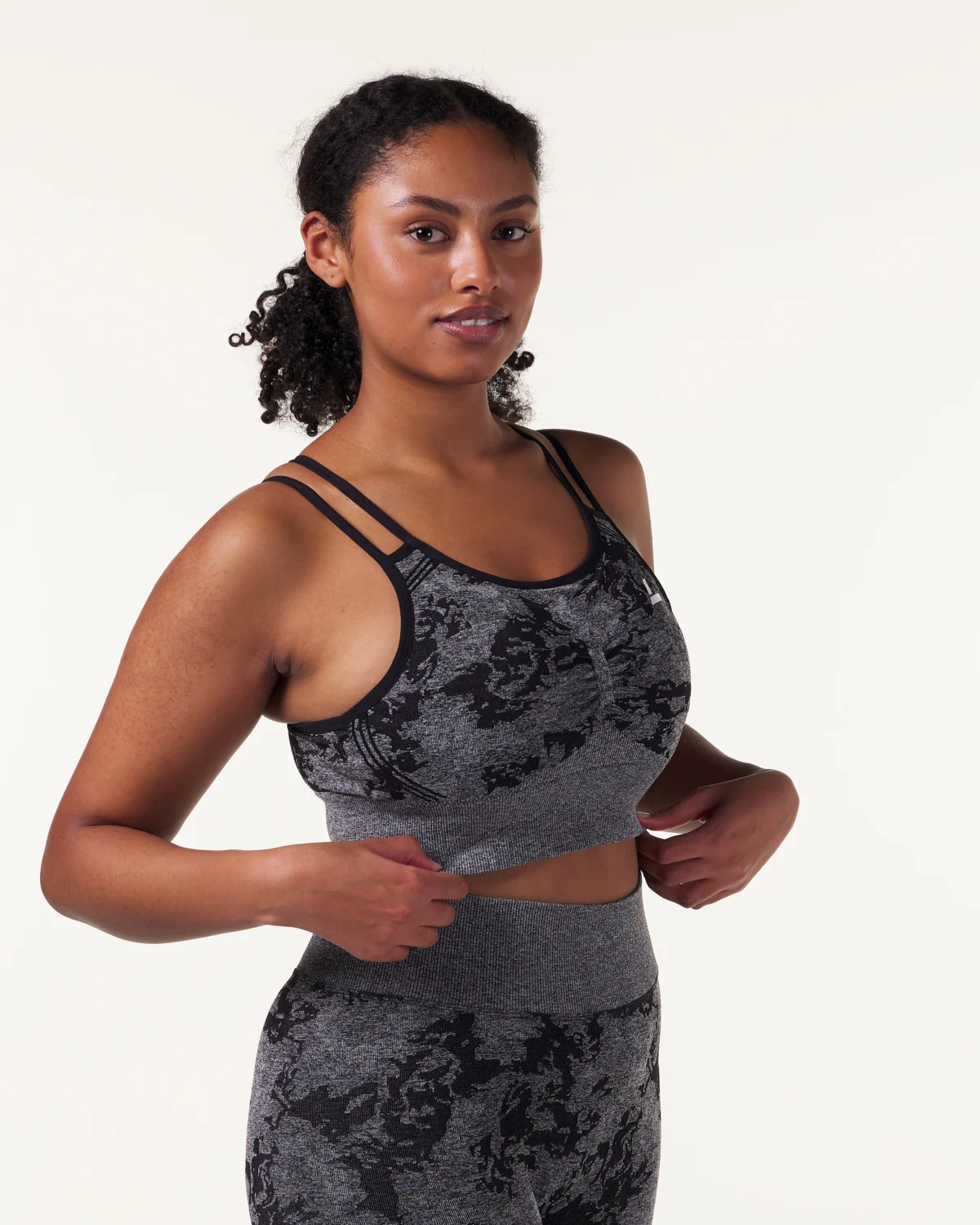 LEVITY Device Seamless Ruch Bra Dk Grey Leo