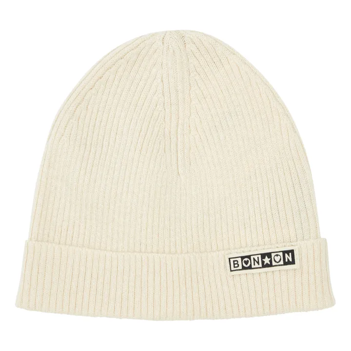 Bonton Bonnet Côtelé Laine et Coton Minot | Ecru