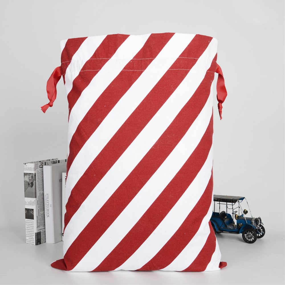 (62x45cm) Weihnachtsgeschenkbeutel Leinen Geschenktasche mit Kordelzug -  Style 4