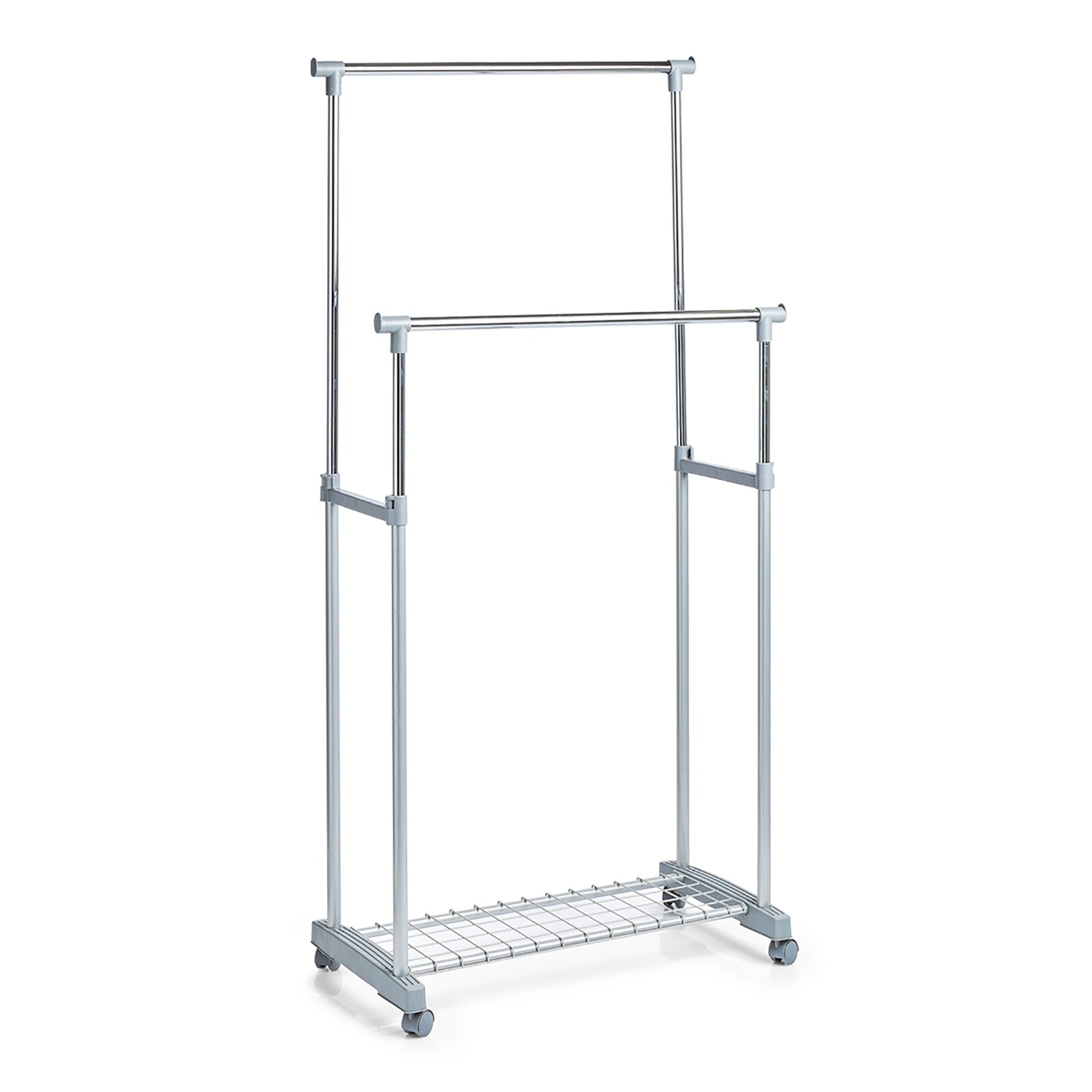 HTI-Living Rollkleiderständer, 2-stufig Metall, Kunststoff