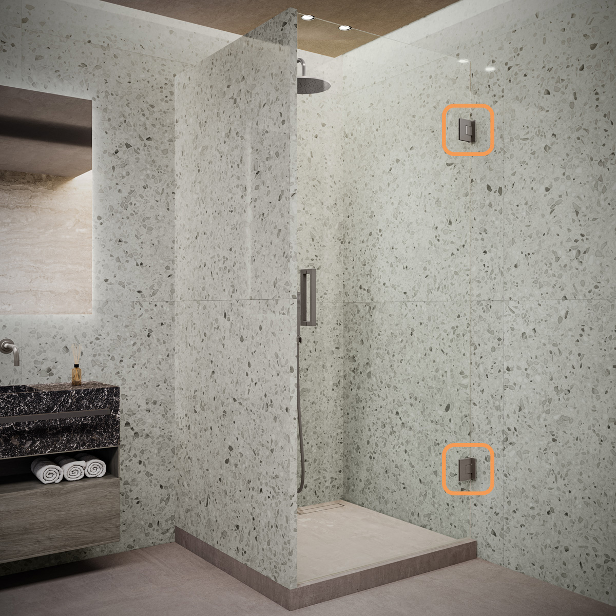 Saniclear Modern Iron scharnieren met pluggen en schroeven verouderd ijzer - gunmetal