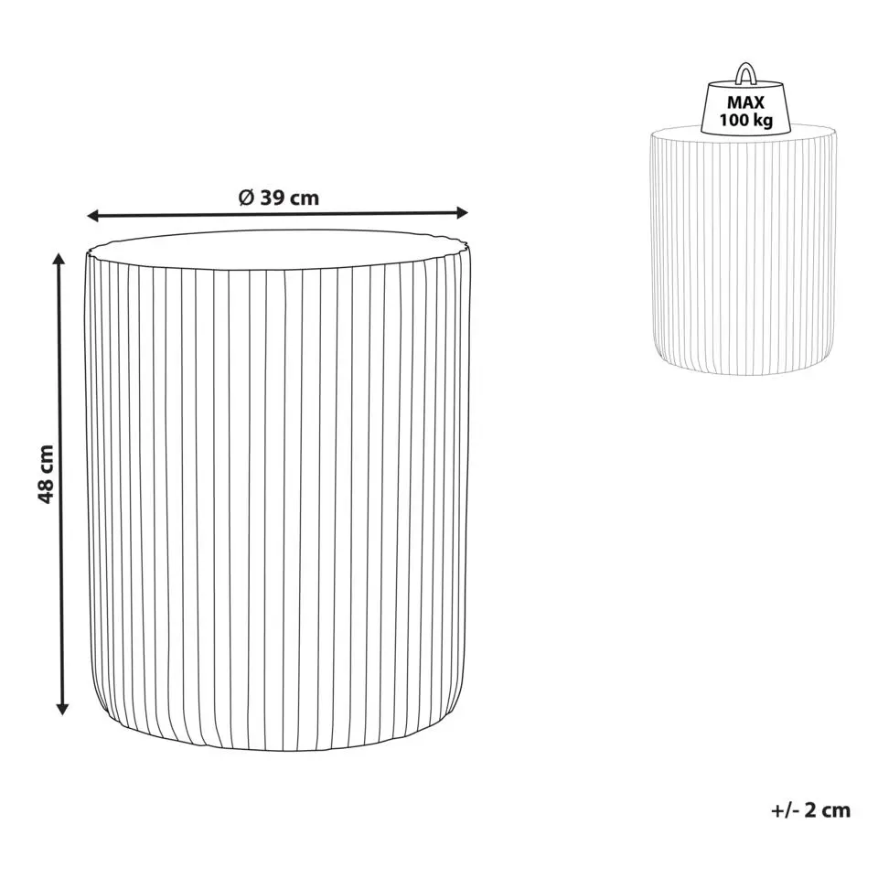 AMARO - Bijzettafel - Lichtgrijs - Lichtbeton
