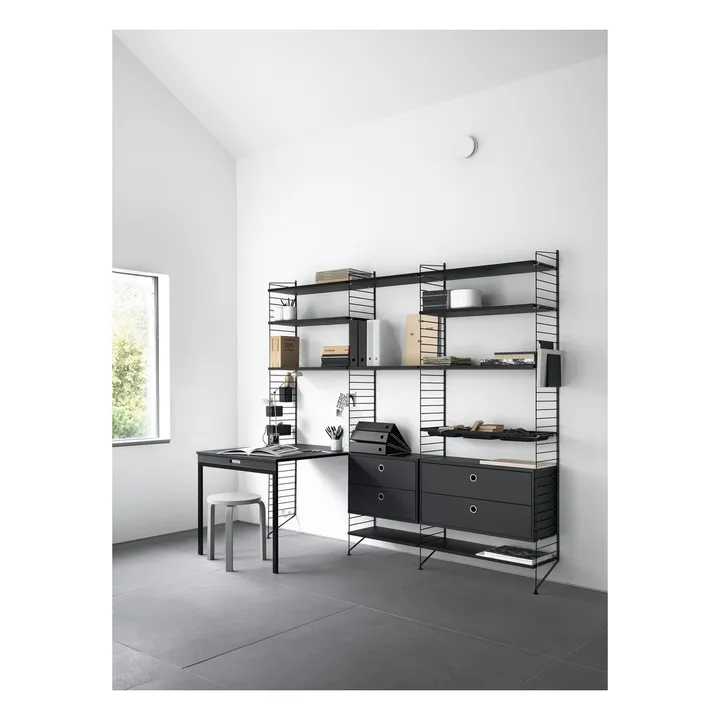 String Furniture Coffre 2 tiroirs en noyer 58x30 cm