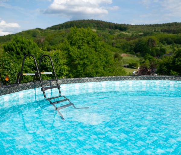 Summer Waves Frame Pool Rattan, grau