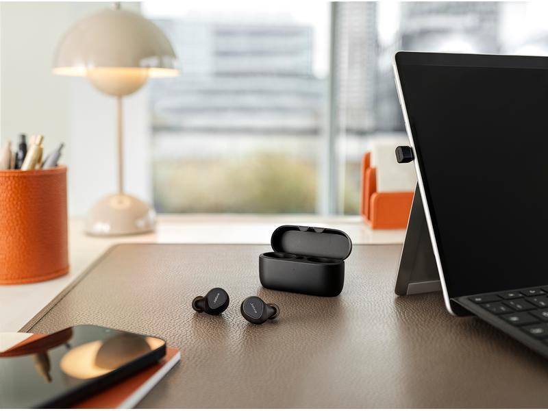 Jabra Headset Evolve2 Buds MS USB-C Professionelle Anrufe unterwegs: Kompakte In-Ear-Bluetooth-Kopfhörer entwickelt für hybrides Arbeiten