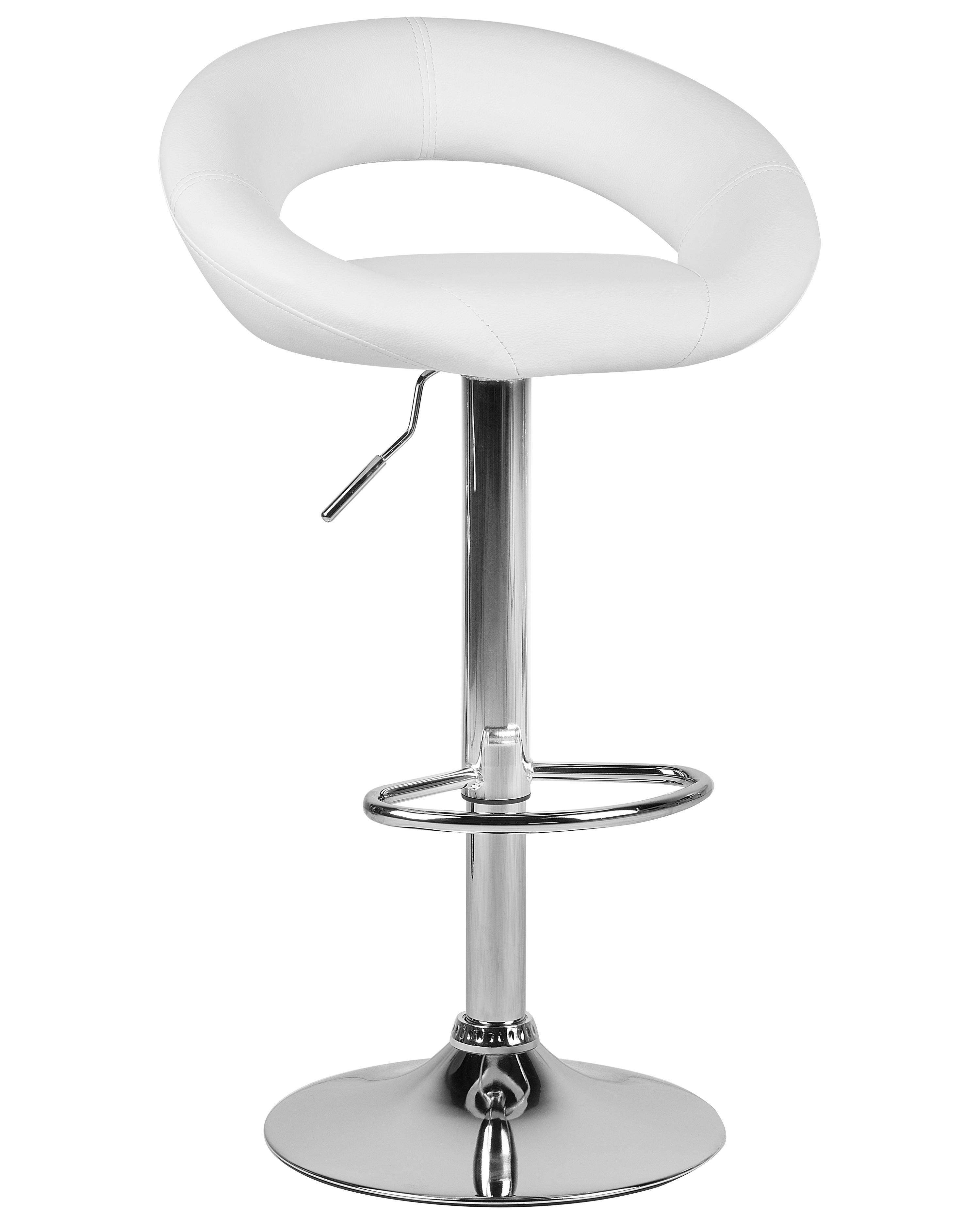 Set van 2 barstoelen PEORIA Kunstleer draaibaar Wit