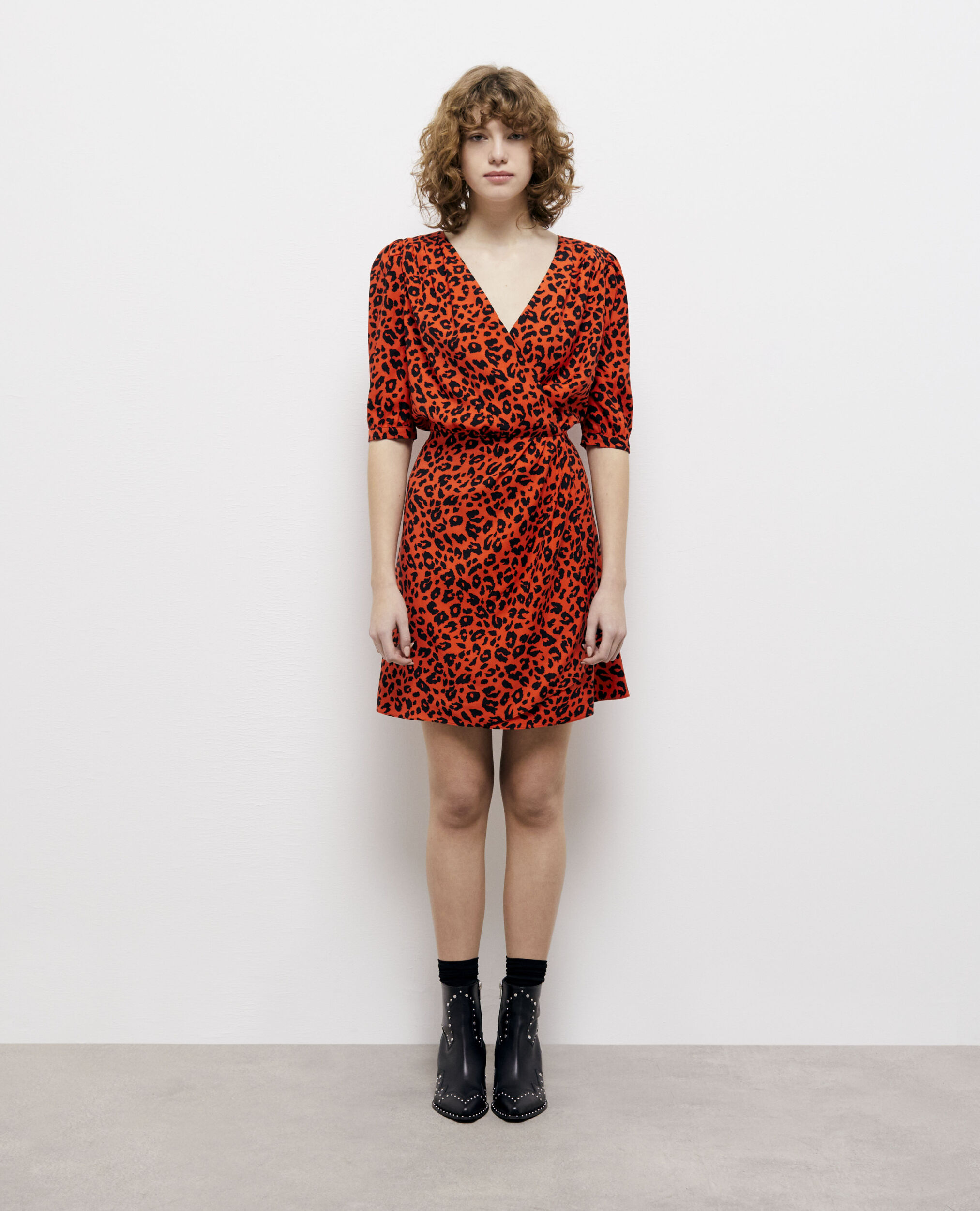 Robe courte léopard
