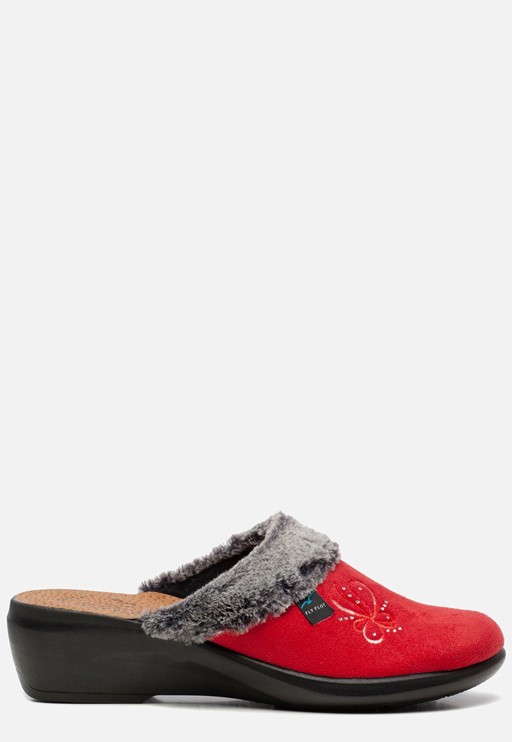 Fly Flot Pantoffels rood Textiel