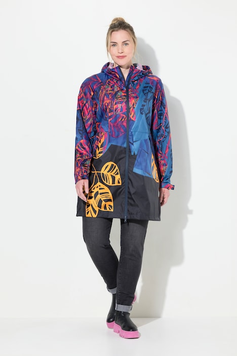 Funktions-Regenmantel, Kapuze, Zipper, verdeckte Taschen