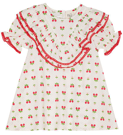 Flöss Kleid - Sofia - Soft White Berry m. Spitze