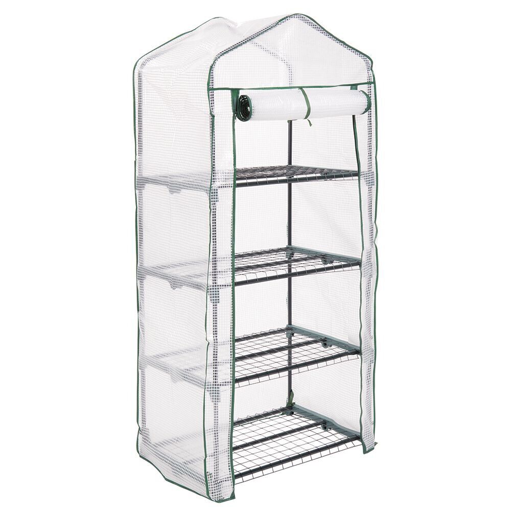Serre 4 étages transparent et vert 69x49xH158cm 0,33m²