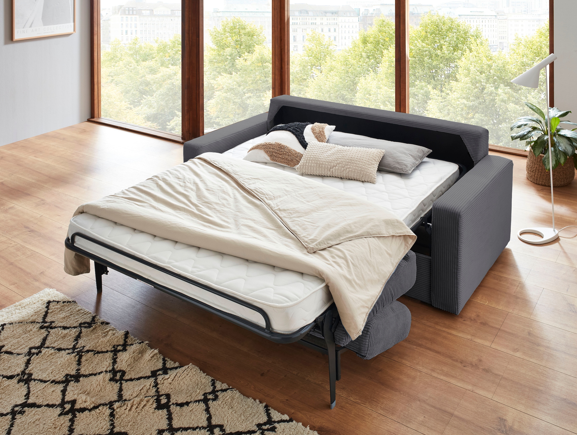 ATLANTIC home collection Schlafsofa »Rolando, B: 196 cm, Liegefl. 140x190 cm« mit komfortabler Matratze, Dauerschlafsofa