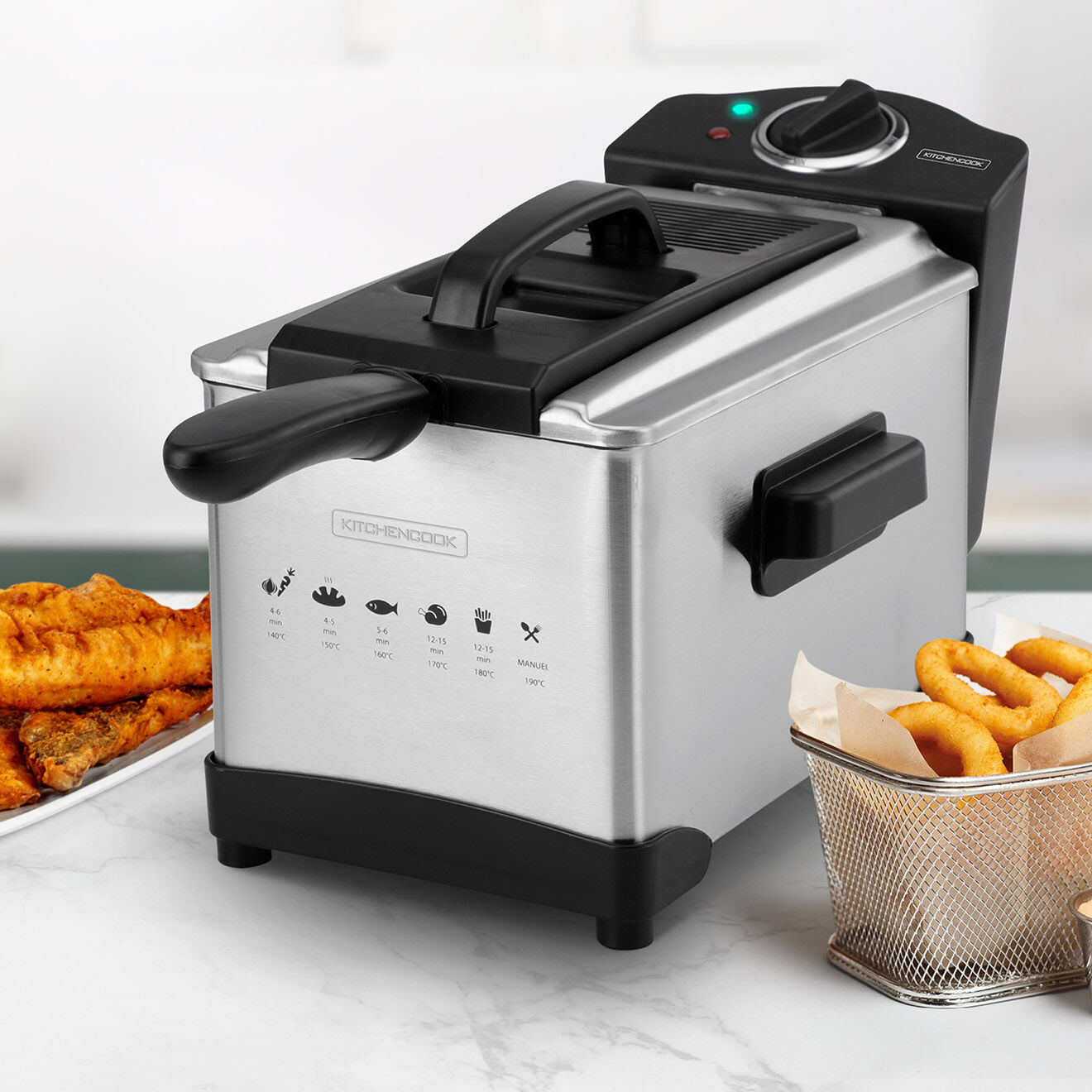 Kitchencook Friteuse 3l inox semi6-pro fry plus gris/noir