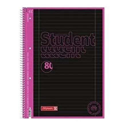 BRUNNEN Collegeblock Black Neon, A4, liniert, Lineatur 27, 1 Stück, 2-fach sortiert