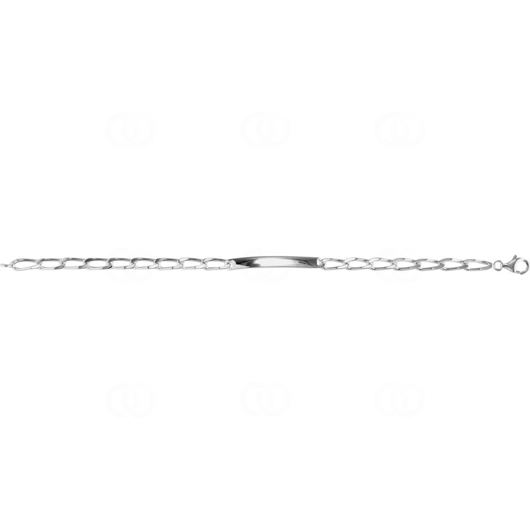 Gravurarmband Langpanzer 4-seitig 925 Silber rhodiniert 4.0mm